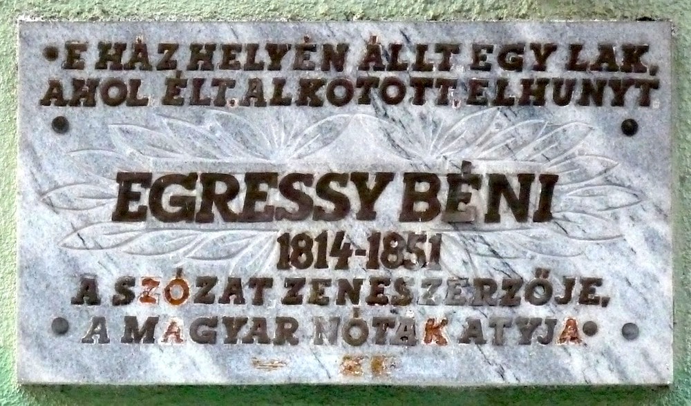 Egressy emléktábla