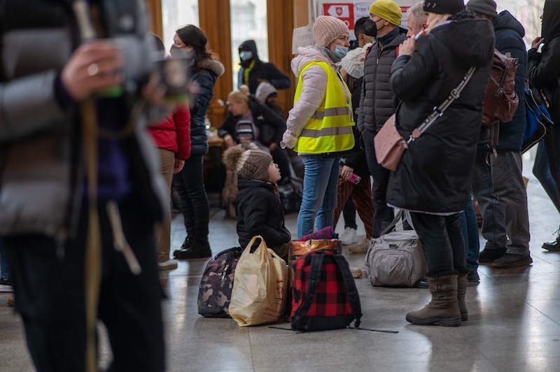 Ukrajnai menekültek a Nyugatiban - Fotó: Mile Máté