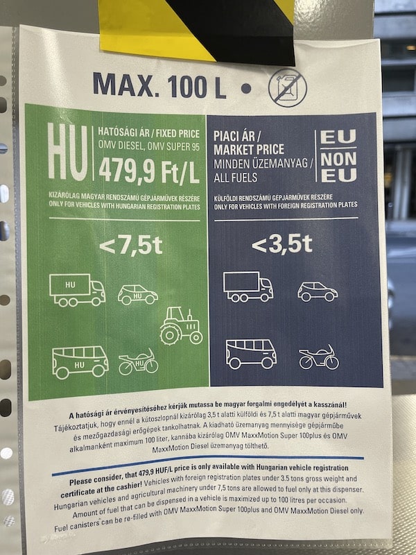 Tájékoztatás egy VIII. kerületi benzinkúton