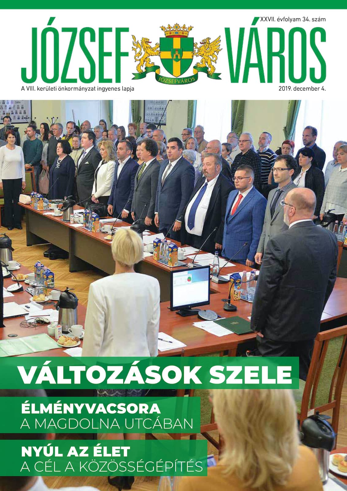Józsefváros Újság 2019/34. szám címlap