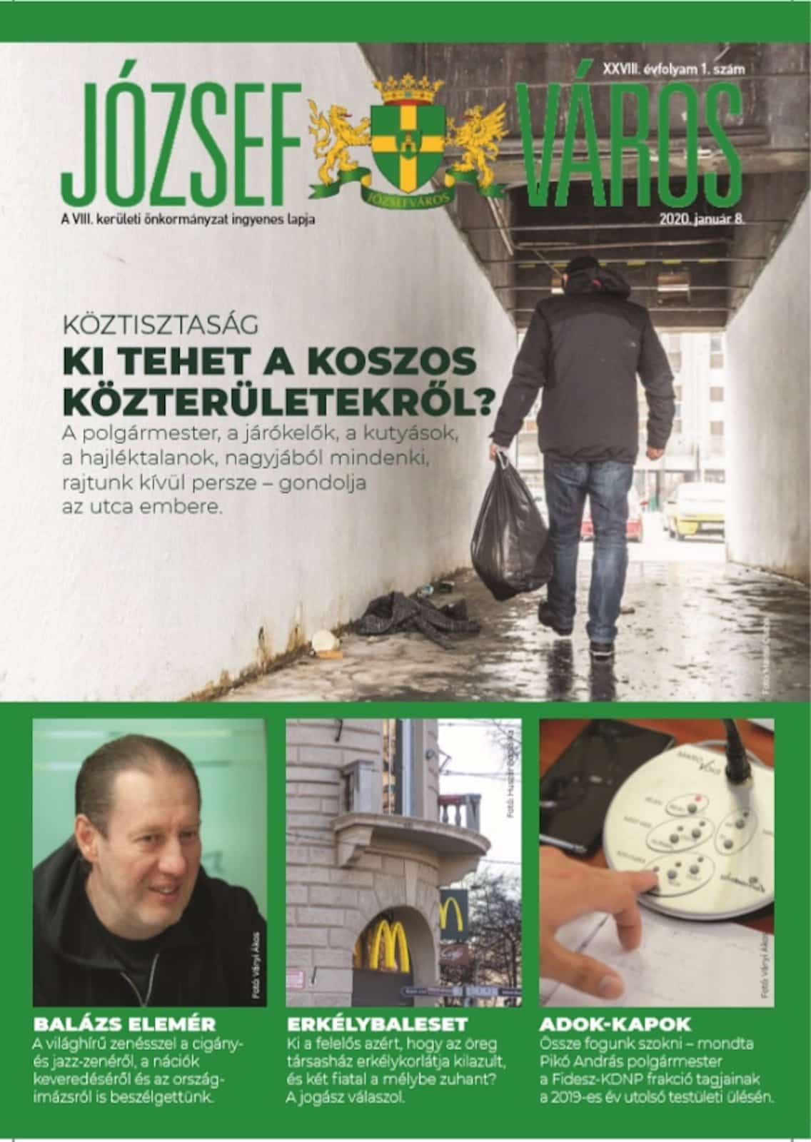 Józsefváros Újság 2020/01. szám címlap