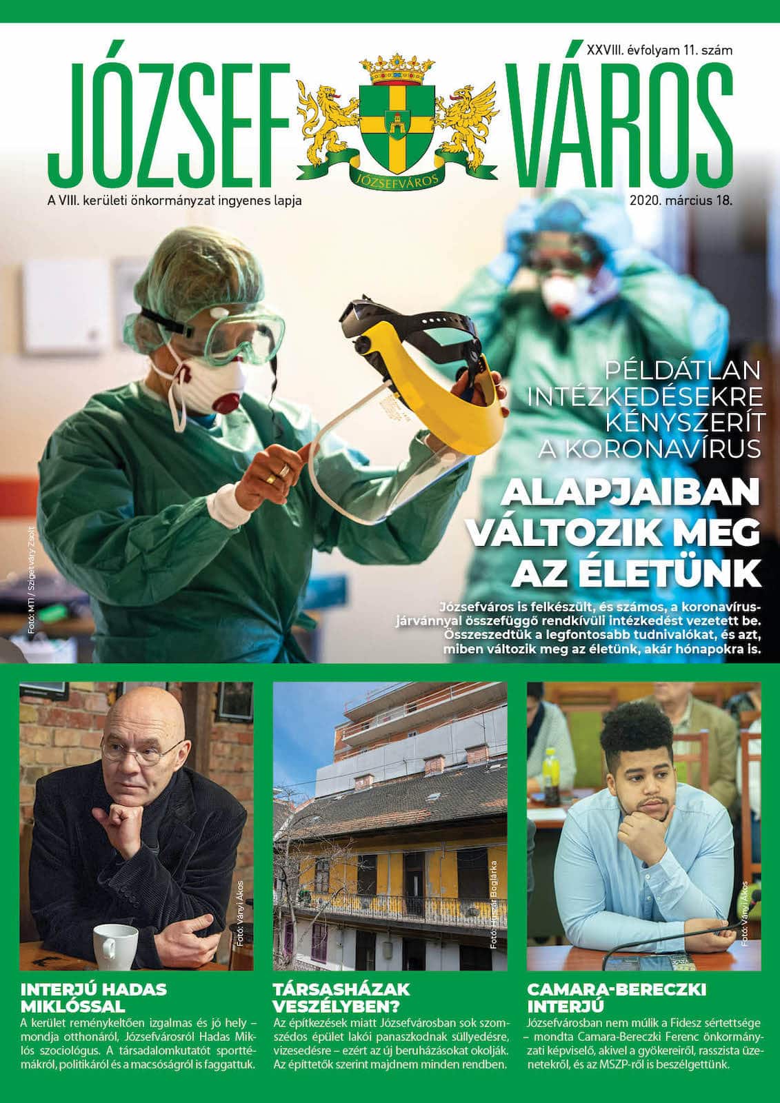 Józsefváros Újság 2020/11. szám címlap