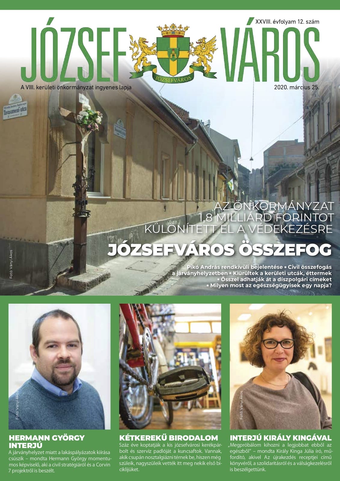 Józsefváros Újság 2020/12. szám címlap