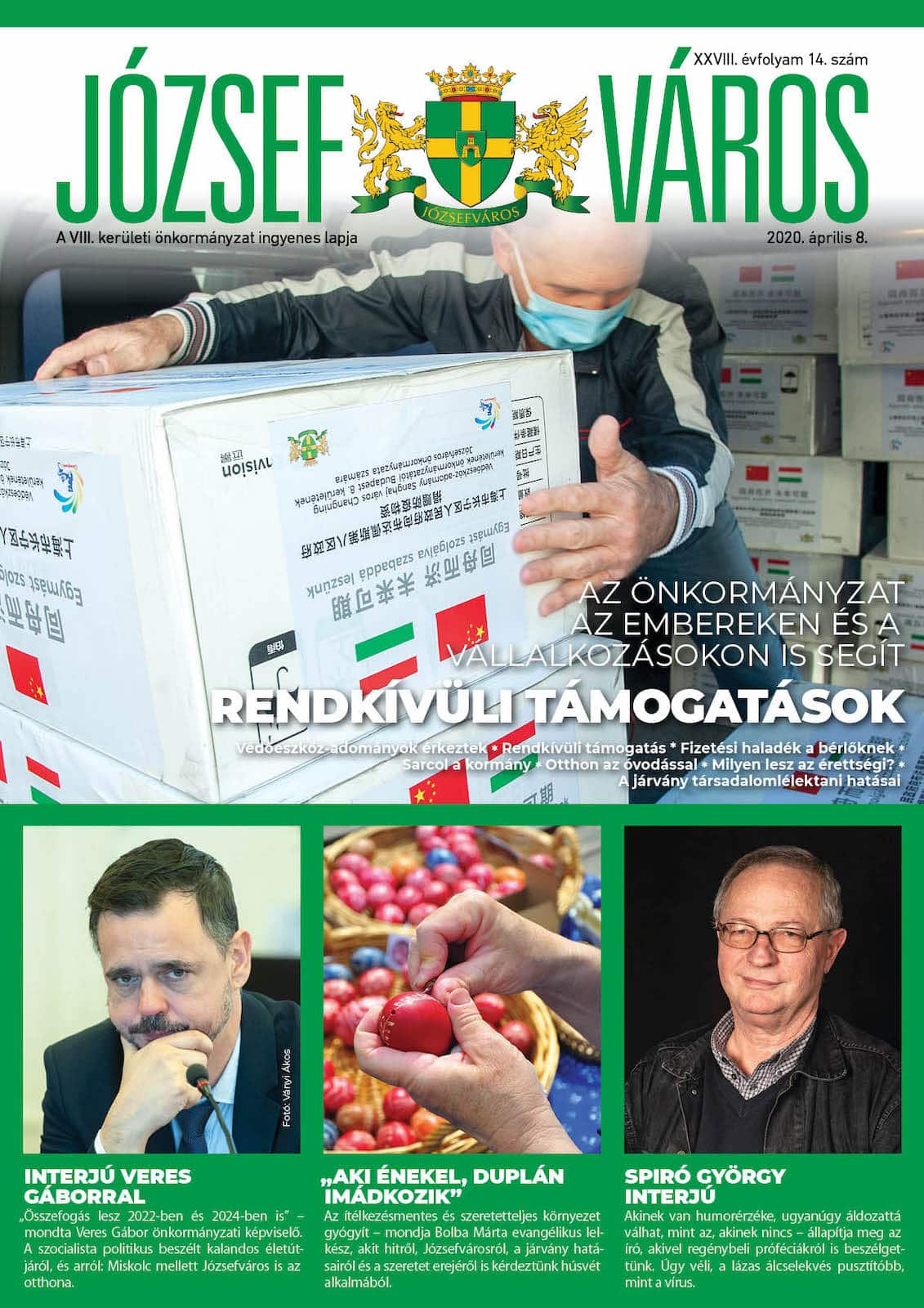 Józsefváros Újság 2020/14. szám címlap