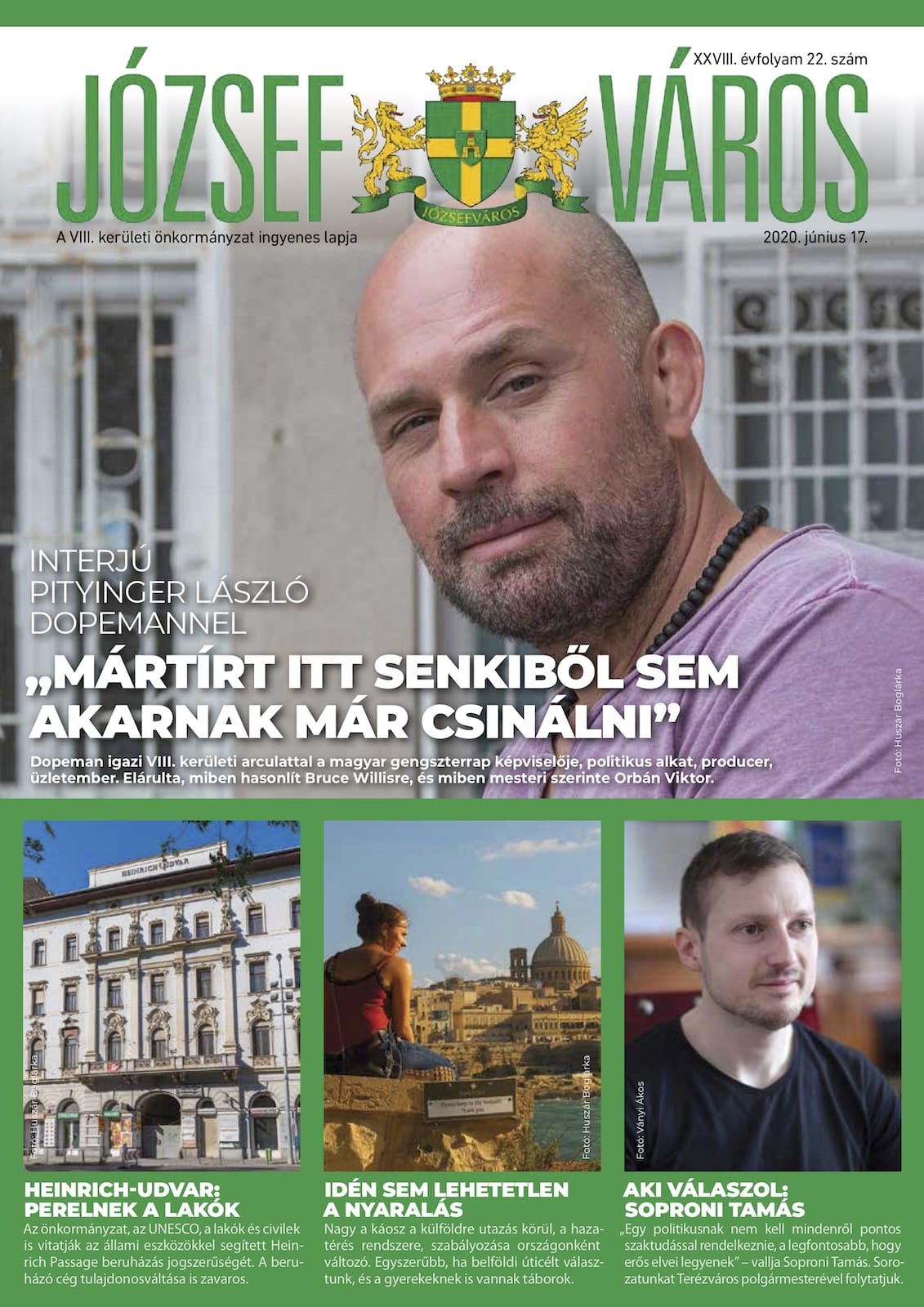 Józsefváros Újság 2020/22. szám címlap