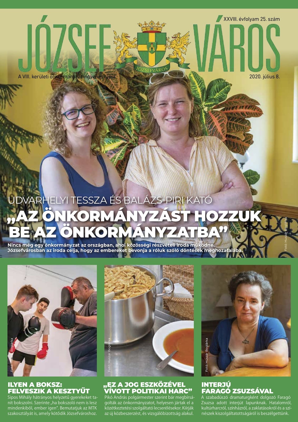 Józsefváros Újság 2020/25. szám címlap