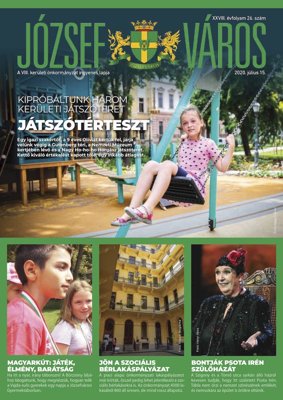 Józsefváros Újság 2020/26. szám címlap