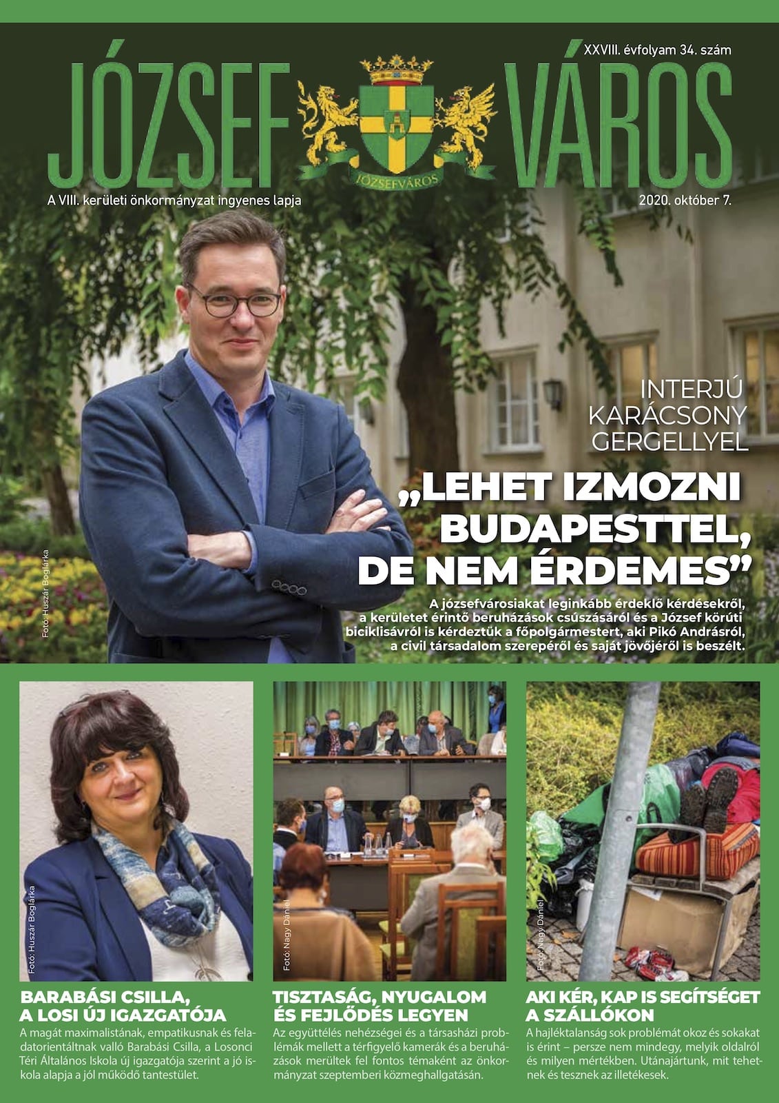Józsefváros Újság 2020/34. szám címlap