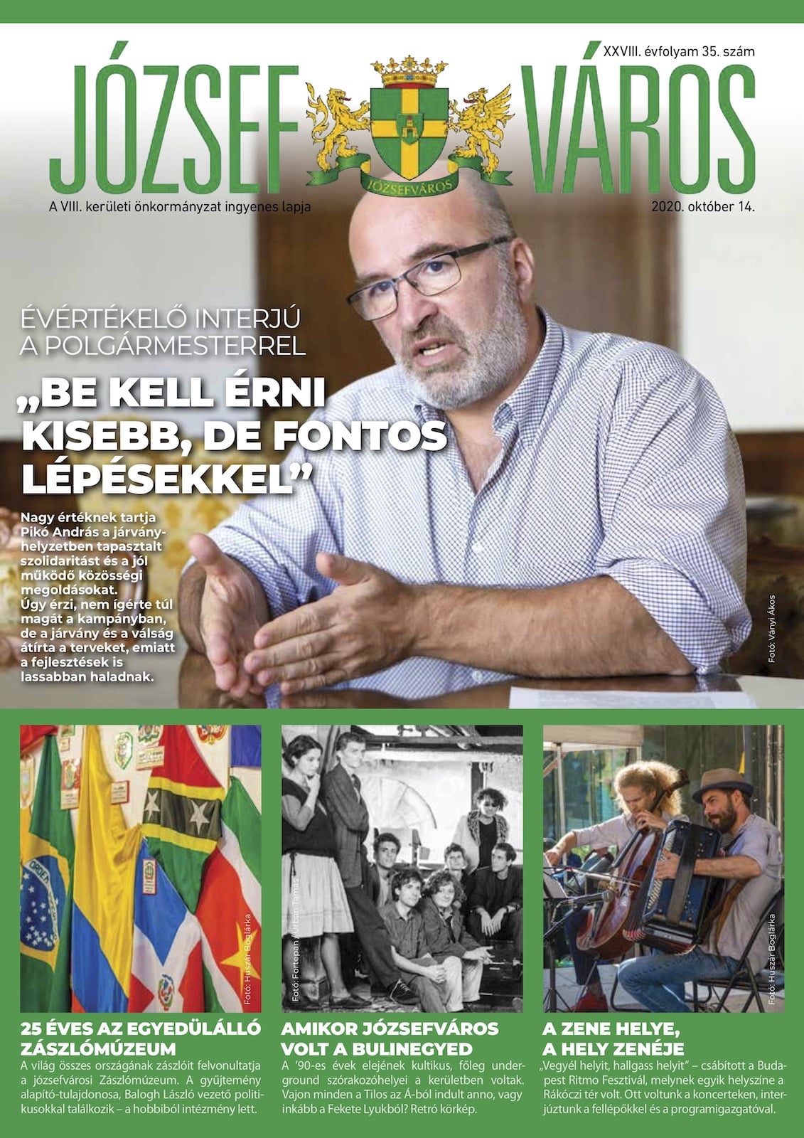 Józsefváros Újság 2020/35. szám címlap