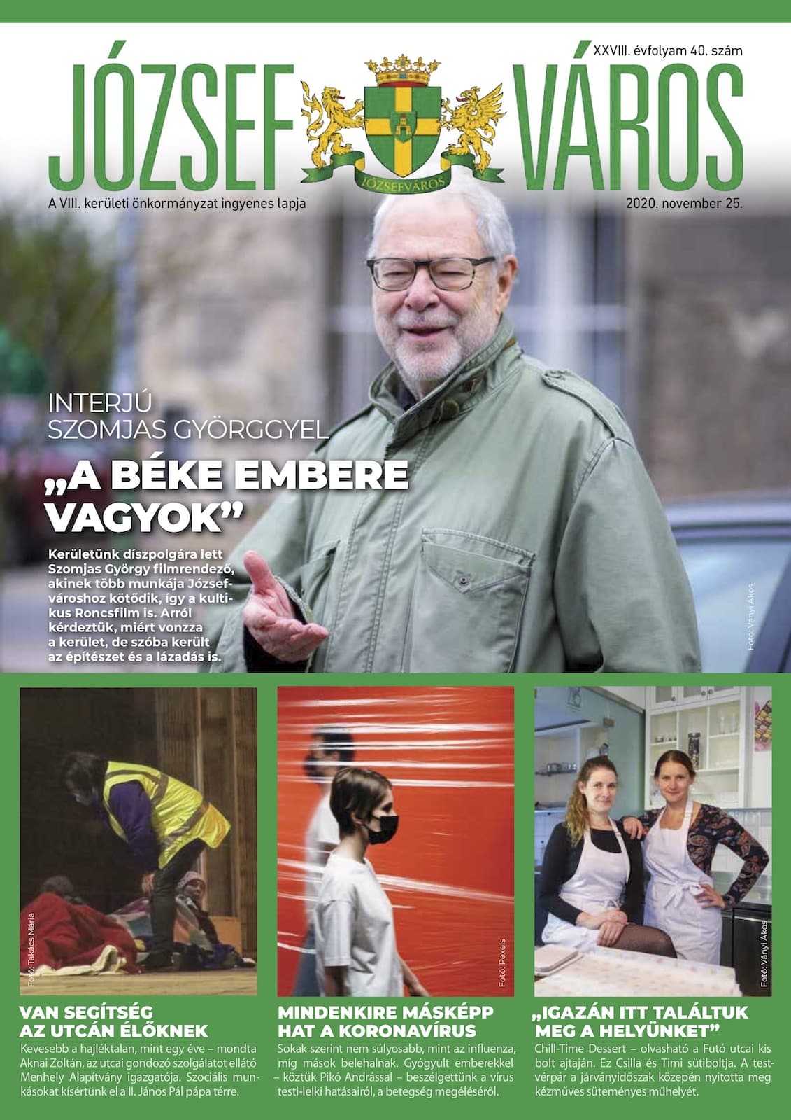 Józsefváros Újság 2020/40. szám címlap