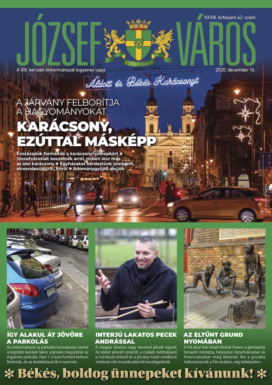 Józsefváros Újság 2020/42. szám címlap