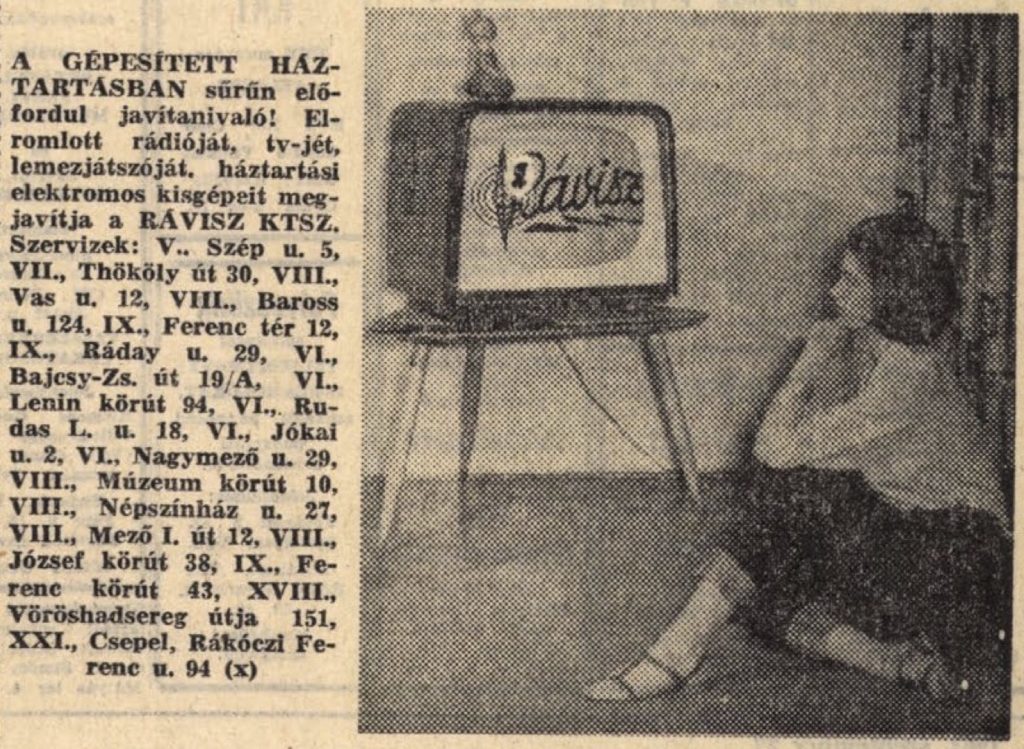 RÁVISZ-reklám egy 1963-as Népszavában