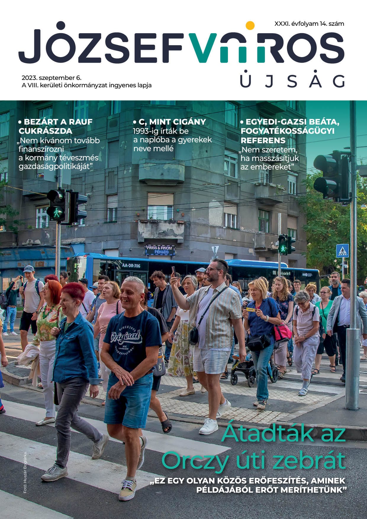 Józsefváros Újság 2023/14. szám címlap