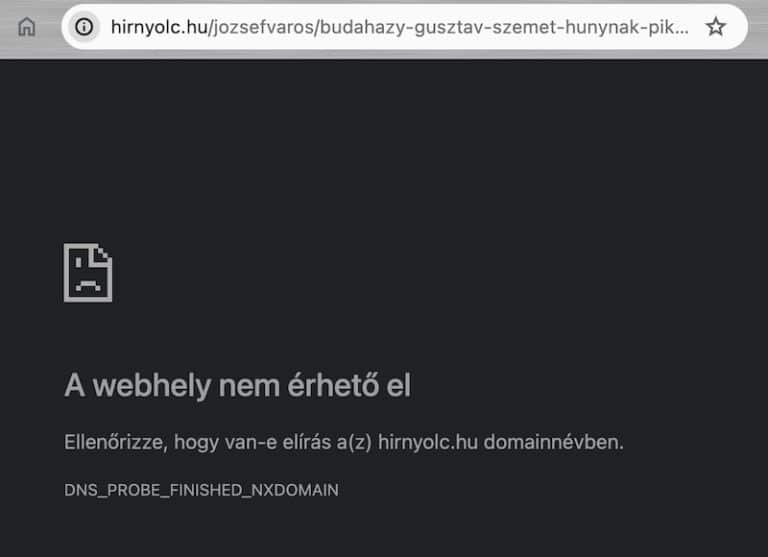 A hirnyolc.hu oldal már nem működik