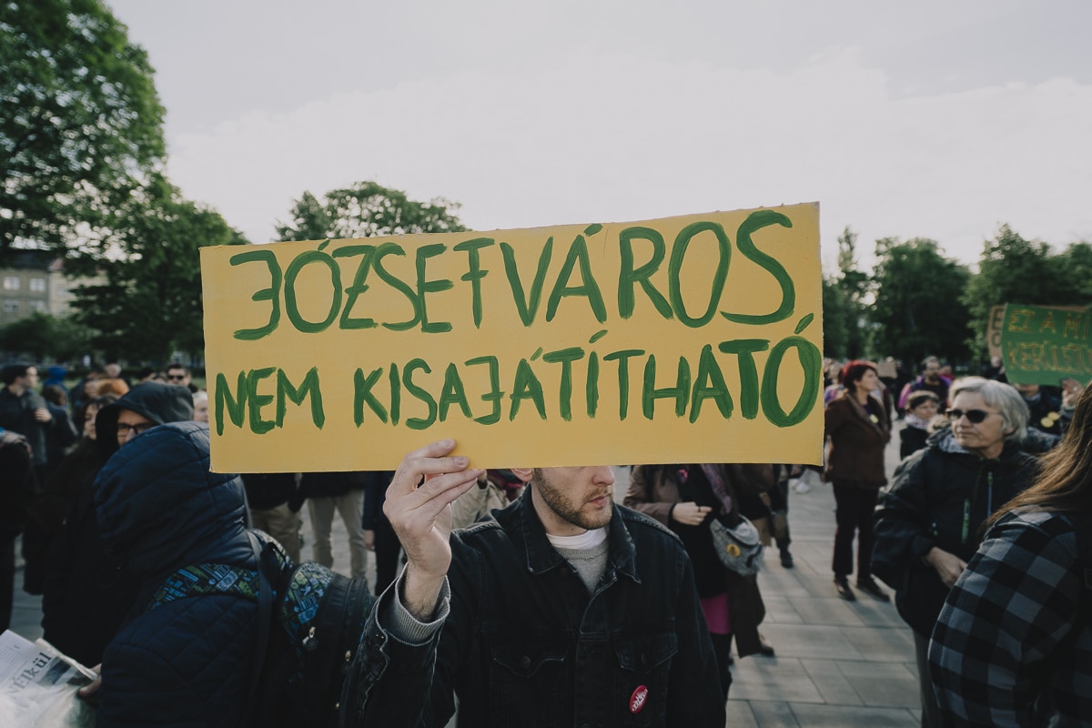2024. áorilis 17. Tüntetés a józsefvárosi kisajátítások ellen