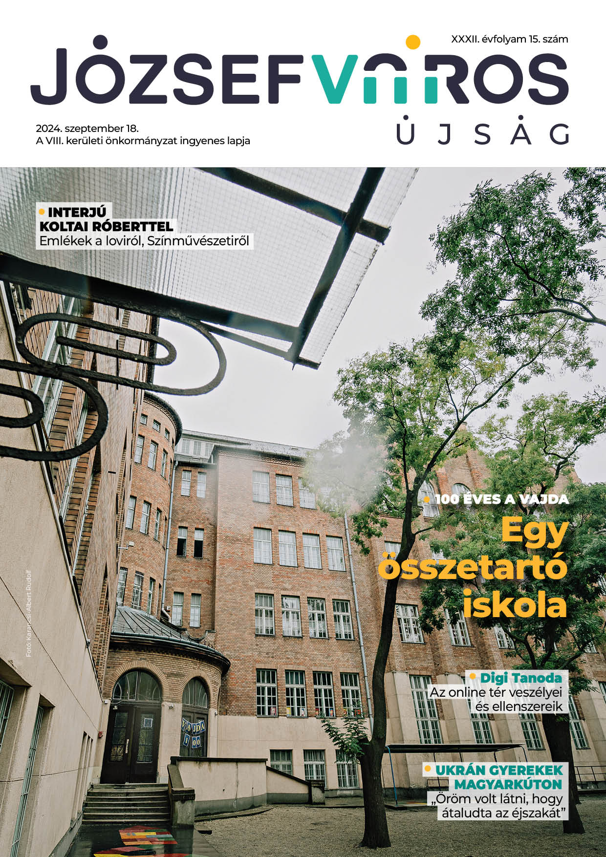 Józsefváros Újság 2024/15. szám címlap