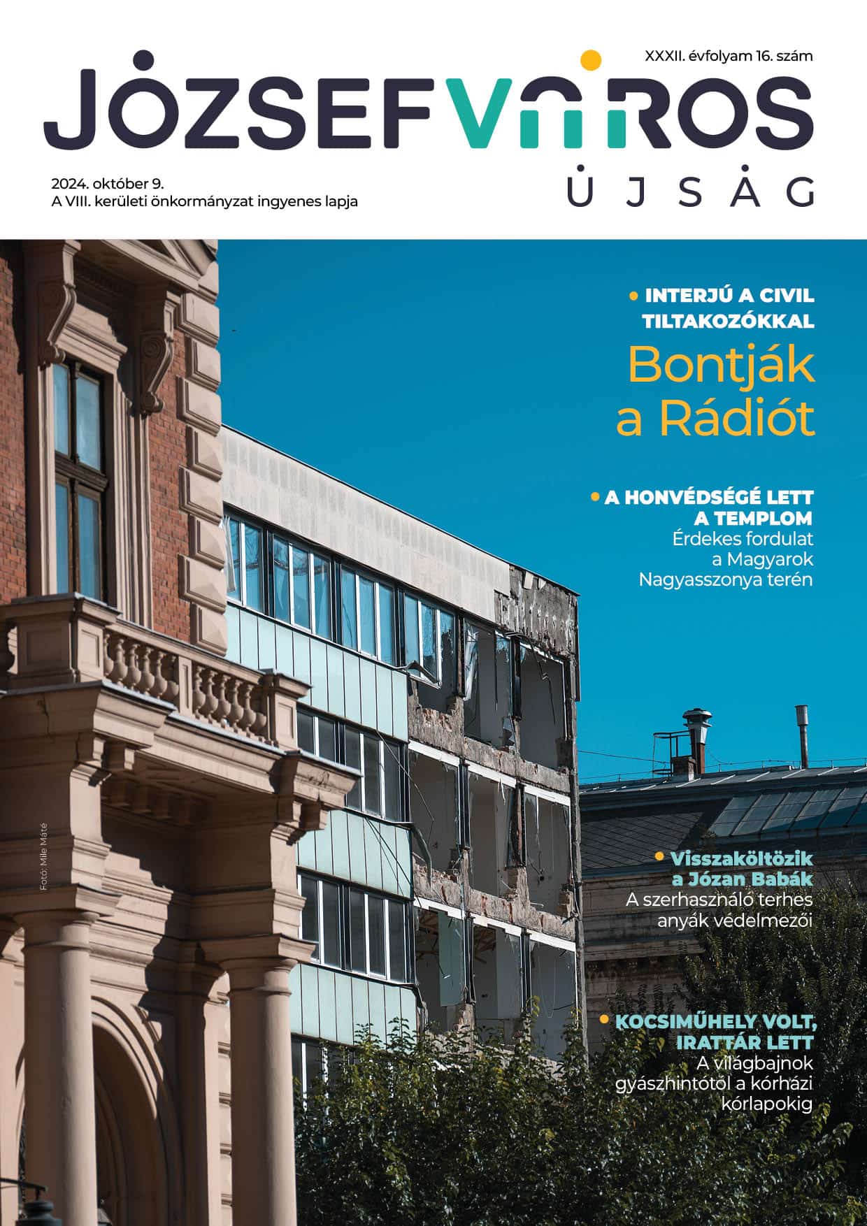 Józsefváros Újság 2024/16. szám címlap