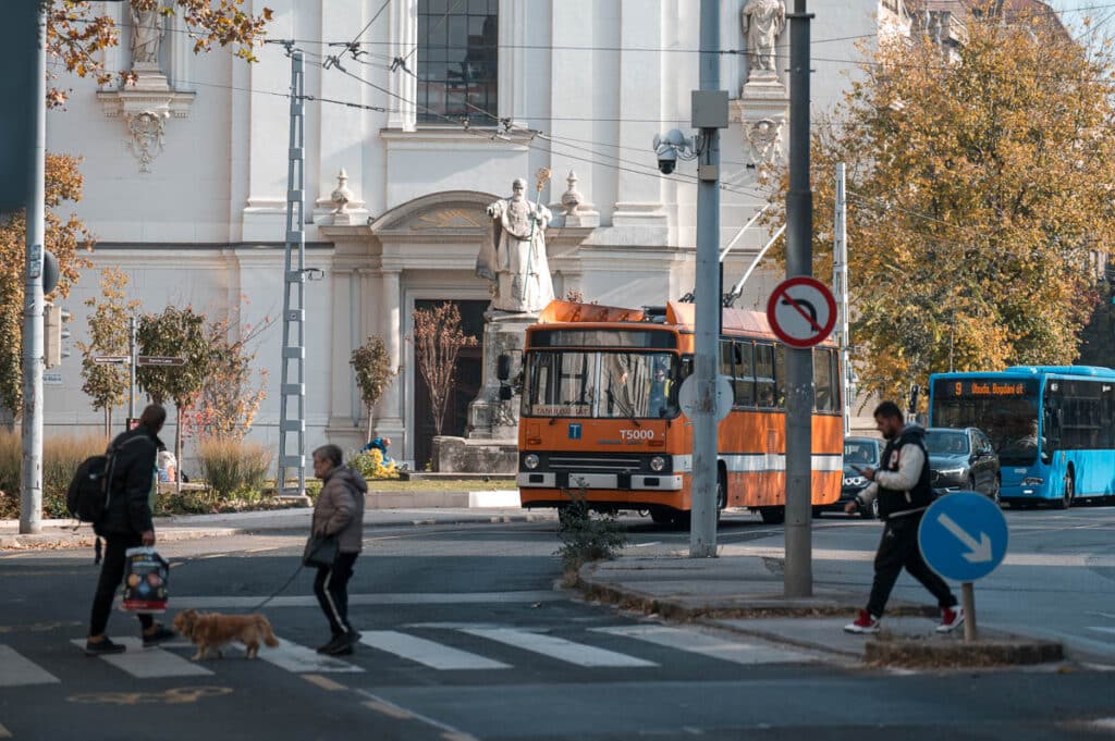 tanuló trolijárat a Baross utcában