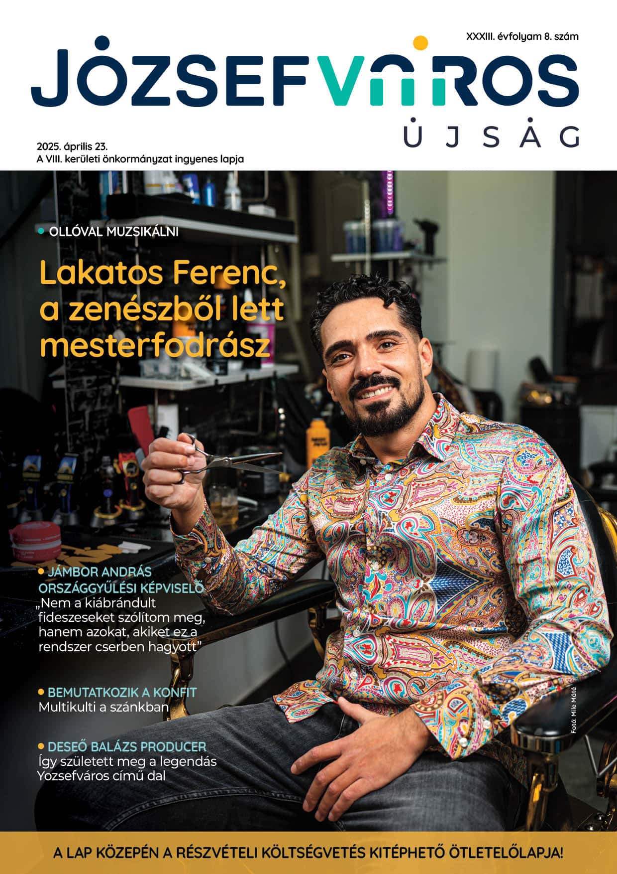 Józsefváros Újság 2025/8. szám címlap