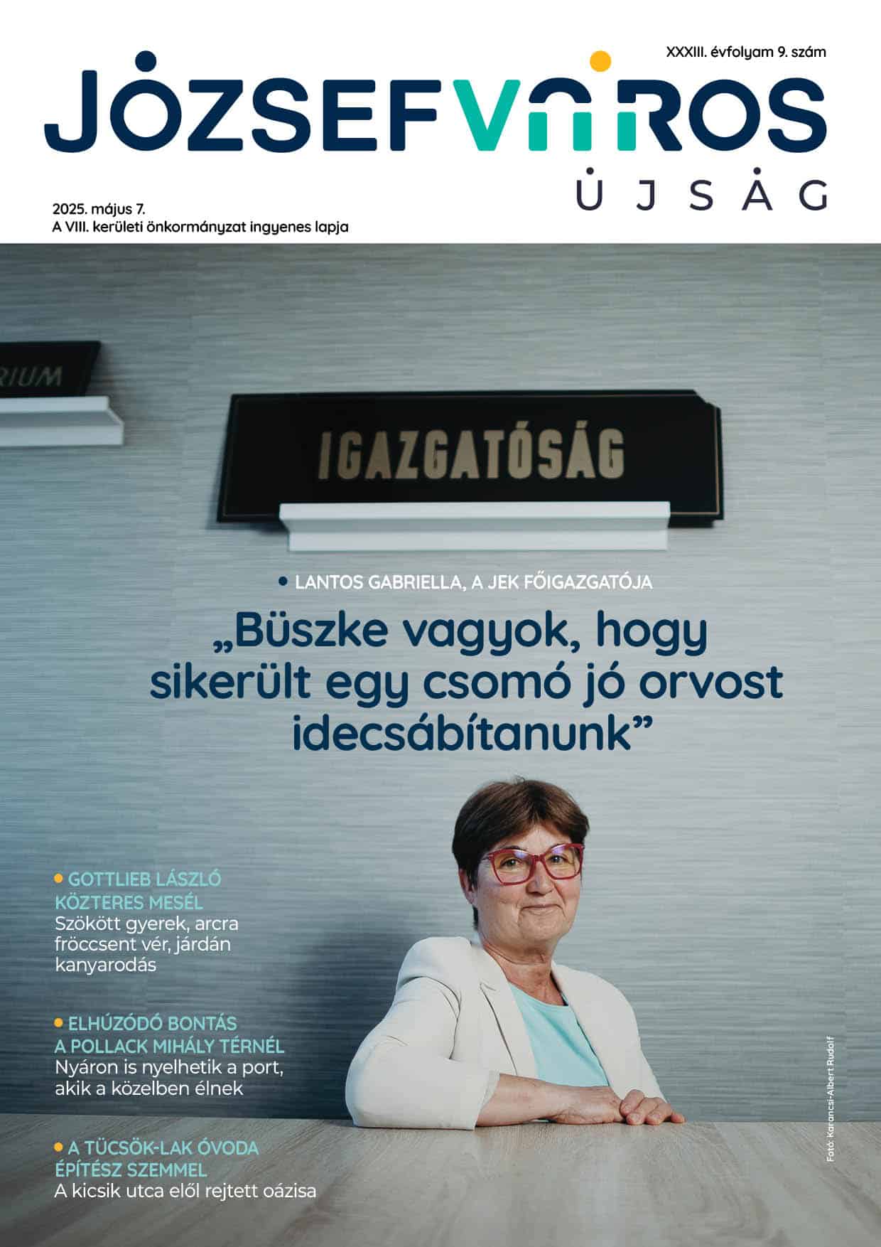 Józsefváros Újság 2025/9. szám címlap