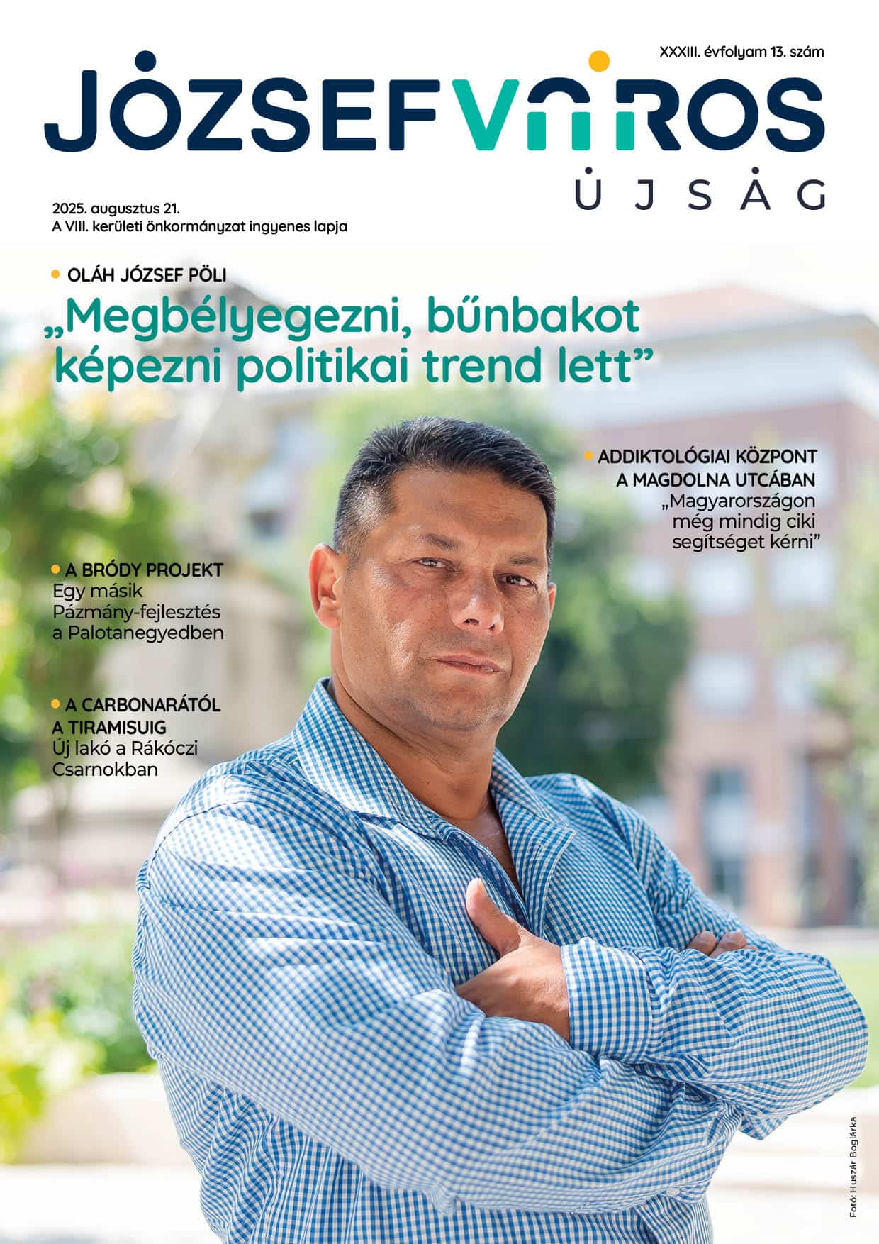 Józsefváros Újság 2025/13. szám címlap