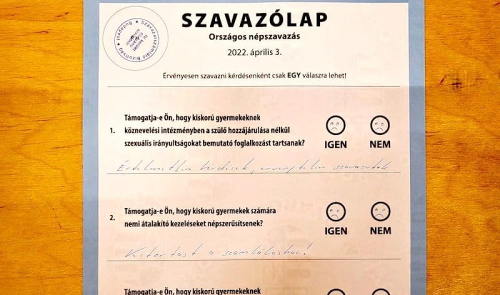 népszavazólap