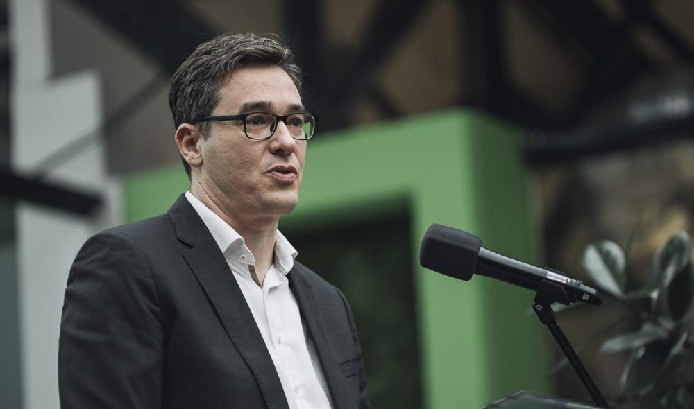A Népliget tájépítészeti tervpályázatának díjátadó az Eiffel műhelyházban, 2023. április 14-én. Fotó: Karancsi-Albert Rudolf